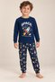Boy's Navy Blue Space Printed Interlock Pajama Set