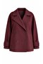 Burgundy Double-Breasted Collared Trench Coat - 2Y7537