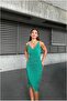 Flexible V Evening Dress Fabric Dress Collar Sandy Gathered - 3