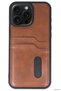 Zngzrmll Newface iPhone 14 Pro Max Case Sara Leather Case with Business Card Holder (221522) - Tan - 2