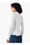 Regular Fit Polo Peplum Top with Ribbed Design - 5
