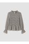 Gray Hakim Collar Plaid Ruffled Gipeli Blouse - 3