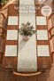 7 Piece American Service Ecru Bohemian Tablecloth 100% Linen Decorative Runner Promise Wedding Engagement