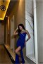 Heart Detailed Evening Dress with Straps and Stone Collar - 3