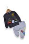 Boy's Seasonal 1-2-3-4 Year Old Teddy Bear Train 2 Threaded Top and Bottom 2-Piece Compact Set - 2