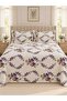 Efsun Cross-Stitch Embroidered Pique 100% Cotton 9-Piece Double Luxury Pique & Duvet Cover Set - 4