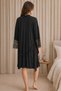 Low-Cut Collar and Lace Sleeves Robe Set |   V-Neck Lez Lace Detailed Viscose Knitted 2-Piece Nightgown and Dressing Gown Set |   Maxi Boy Stylish Elegant Comfortable Women's Home and Sleepwear Set - 4