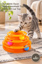 4 Pieces 3-Tier Cat Toy – Turntable Play Tower Interactive Cat Toy with Moving Balls