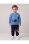 Boy's Seasonal 1-2-3-4 Year Old Teddy Bear Train 2 Threaded Top and Bottom 2-Piece Compact Set