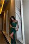 Heart Detailed Evening Dress with Straps and Stone Collar - 3