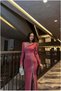Bicycle Maxi Detailed Evening Dress Stone Dress Collar - 2