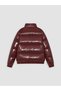 Burgundy Shiny Look Water Repellent Inflatable Coat for Girls - 3