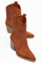 Women's Cowboy Boots with Western Stitching Detail, Pointed Toe, Thick Heel Boots - 5