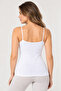 Women's 2-Pack 95% Cotton Lace Detailed Thin Strap Tank Top - Flexible Soft Everyday Undergarment - 4