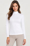 Women's 3-Pack 95% Cotton Half Turtleneck Long Sleeve Basic Top - Flexible Soft Everyday Underwear - 3