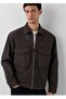 Oversized Men's Outer Shirt with Zipper Pocket Detail.