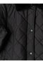 Black fur collar quilted women's puffer jacket - 8