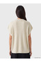 White Shawl Collar Oversize Women's Knitwear Cardigan - 4
