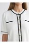 White Crew Neck Women's Knitwear Cardigan - 3