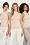 Women's 3-Pack 95% Cotton Half Turtleneck Sleeveless Basic Undershirts - Stretchy Soft Everyday Base Layer