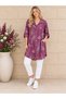 New Season Cotton Ethnic Pattern Italian Women's Shirt Tunic Large Size 44/48