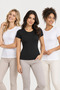 Women's 3-Pack 95% Cotton Crew Neck Short Sleeve Basic Top - Flexible Soft Everyday Underwear
