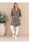 New Season Cotton Ethnic Pattern Italian Women's Shirt Tunic Large Size 44/48