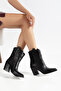 Women's Cowboy Boots with Western Stitching Detail, Pointed Toe, Thick Heel Boots - 2