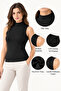 Women's 2-Pack 95% Cotton Half Turtleneck Sleeveless Basic Undershirts - Stretchy Soft Everyday Base Layer - 4