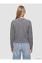 Gray Crew Neck Women's Knitwear Cardigan - 4