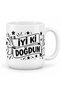 Happy Birthday Written Mug 300 ml Porcelain Coffee Tea Cup Star Patterned Birthday Gift