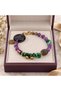 Purple Green Beaded Bracelet – Colorful Stylish Daily Accessory with Gold Detail - 2
