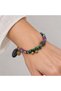 Purple Green Beaded Bracelet – Colorful Stylish Daily Accessory with Gold Detail