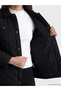 Black Shirt Collar Quilted Women's Puffer Coat - 4