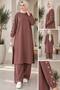 Crystal Fabric Tunic Suit with Long Sleeves and Buttons, Double Set - 2