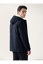 Navy Blue Regular Fit Hooded Men's Puffer Jacket - 3