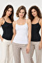 Women's 3-Pack 95% Cotton Ribbed Thin Strap Tank Top - Stretchable Soft Everyday Undergarment