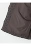 Brown Velvet Shirt Collar Leopard Patterned Women's Puffer Coat - 8