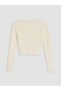 Beige Crew Neck Women's Knitwear Cardigan - 7