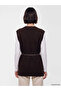 Brown Women's Knitwear Sweater with Belt at the Waist - 4