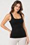 Women's 2-Pack 95% Cotton Square Neck Thick Strap Basic Undershirt - Flexible Soft Everyday Undergarment - 2