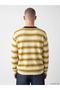 Yellow Crew Neck Striped Men's Knitwear Sweater - 5