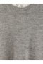 Gray Stand Collar Lace Detailed Women's Knitwear Sweater - 3