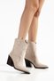 Women's Cowboy Boots - Pointed Toe with Sewing Detail and Thick Heel - 4
