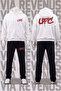 Printed Zippered Hoodie Set