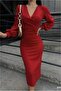 Double-Breasted Dress Collar Midi Long Sleeve - 4