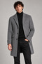 Men's Anthracite, Slim Fit Cashmere Coat – Classic Collar 3-Button Long Cut Winter Coat - 3