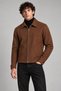 Men's Brown, Classic Collar Zippered Lined Cashmere Jacket – Regular Fit Short Cut Winter Cashmere Jacket - 4
