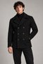 Men's Black, Double-Breasted Collar Inner Quilted Cashmere Jacket – Wind-Proof Winter Premium Model - 2