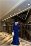 Crepe Low-Cut Evening Dress Fabric Dress Degaje Collar - 3